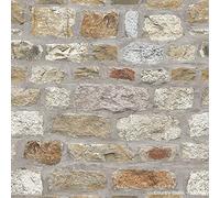 Arthouse | Country Stone Brick Effect Wallpaper | Rustic Stone Design in Natural Hues | Photographic Realistic Look for Feature Walls | Paste The Paper Application | 1005 x 53cm