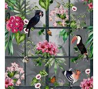 Arthouse Cuban Tropicana Multicoloured Floral Wallpaper Birds Flowers Botanical