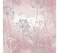 Arthouse Damselfly Blush Pink Dandelion Flower Glitter Wallpaper 692305