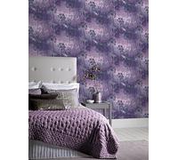 ARTHOUSE PURPLE DAMSELFLY WALLPAPER DANDELION FLOWER GLITTER 692306