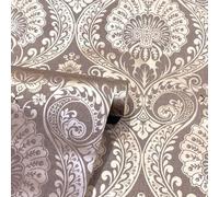 Arthouse Decoris Luxe Damask Chocolate & Rose Gold Feature Wallpaper 906605