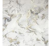 Arthouse Wallpaper - Bahia Marble - Monochrome & Gold - Metallic Granite Stone Effect