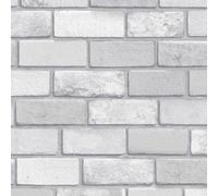 Arthouse Diamond Brick Silver Glitter Quality Vinyl Brick Wallpaper 669401
