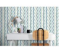 Arthouse Esselle Squiggle Stripe Wallpaper - Blue & Green