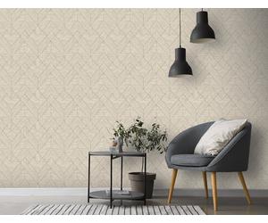 Arthouse Esselle Wood Grain Geo Neutral Wallpaper - Gold