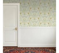 Arthouse Floral Bird Damask Yellow and Green Wallpaper