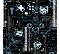 Arthouse Gaming Glitch Charcoal Blue Wallpaper 923900 - Childrens Kids Gamer