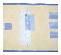 Arthouse Geometric Abstract Blue And Cream Border Wallpaper