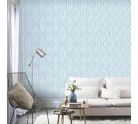 Arthouse Geometric Teal Blue White Diamond Geo Wallpaper 908209