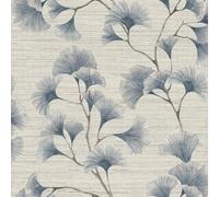 Arthouse Ginkgo Leaf Trail Blue/grey Wallpaper