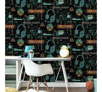 Arthouse Wallpaper Gamer Multi 923707 Kids Gaming Glitch Black