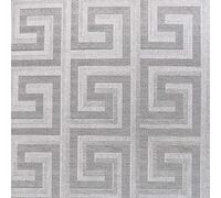 Arthouse Greek Key Foil Wallpaper Metallic Shimmer Shiny Texture Vinyl Geometric[Silver 298102]