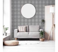 Arthouse Heritage Check Wallpaper in Mid Grey Arthouse Mid Grey