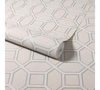 Arthouse Hotel Luxe Origin Geometric Diamond Wallpaper Glitter Metallic Vinyl Taupe 295602