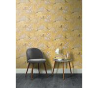 Arthouse Japanese Garden Ochre Yellow Wallpaper