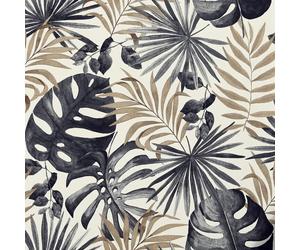 Arthouse Jungle Effect Wall Black and Gold Tropical Leaf Wallpaper 297105