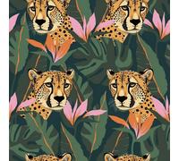 Arthouse Jungle Leopard Dark Green Wallpaper One Size Green