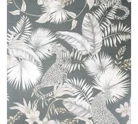 Arthouse Jungle Theme Grey Wallpaper