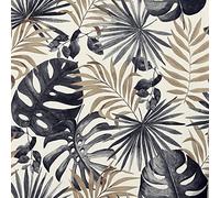 Jungle Wall Wallpaper Palm Leaves Tropical Leaf Black Gold Foil Metallic Textured Vinyl
