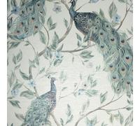 Arthouse Keeka Bird Navy Blue Wallpaper Peacock Floral Feathers Natural Modern