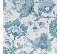 Arthouse Wallpaper - Krisha Paisley, Teal Blue & Grey Floral Motif, 921604