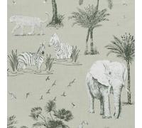 Arthouse Lagoon Safari Metallic Wallpaper in Grey Arthouse Grey
