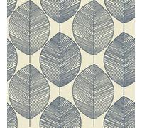 Arthouse Leaves Blue Wallpaper Modern Floral Leaf Contemporary