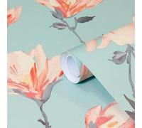 Arthouse Leuzea Floral Blue Pink Wallpaper - 900807