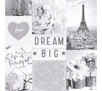 Arthouse "Life is Beautiful Monochrome Collage-Style Wallpaper - Graphic Prints, Photographic Montages & Typographical Quotes - Accents of Glitter Gel Highlight Will Catch Light Beautifully - 692100