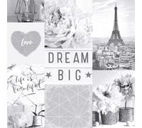 Arthouse Life Is Beautiful Mono Paris Collage Luxury Glitter Wallpaper 692100