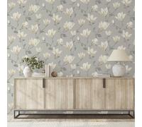 Arthouse Lily Floral Natural Wallpaper