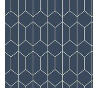 Arthouse Linear Geo Navy Wallpaper - Geometric Shapes - for Living Spaces & Feature Walls - Kitchen Bedroom Hallway Dining Room Office Study 10.05m x 0.53m Roll 909702, Blue