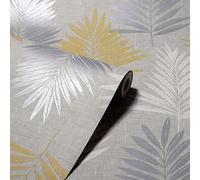 Arthouse Linen Palm Wallpaper Silver