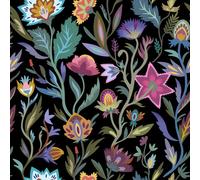 Arthouse Lush Paradise Painted Floral Leaves Black Wallpaper 100380Ah