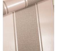 Arthouse Luxe Large Stripes Dusky Rose Pink Metallic Grey Textured Wallpaper