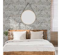 Luxury Leaf Soft Silver Wallpaper Arthouse Grey One Size