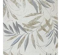 Arthouse Luxury Leaf Natural Grey Wallpaper 299300 - Heavyweight Vinyl