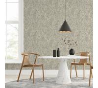Arthouse Marble Patina Soft Gold Embossed Metallic Highlights Wallpaper - Charcoal