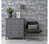 Arthouse Meadow Hare Wallpaper - Navy