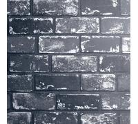 Arthouse Metallic Brick Black / Silver Wallpaper 692202