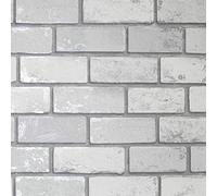Arthouse Metallic Brick White/Silver 692201