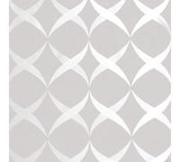 Arthouse | Metallic Ogee Silver Wallpaper | Luxurious Geometric Design with Metallic Finish | Paste The Paper Application | Covers Wall Imperfections | 1005 x 53cm