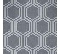 Arthouse Metallic Textures Luxe Hexagon Gunmetal Silver Wallpaper 906601