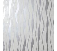 Arthouse Metallic Wave White/silver Wallpaper