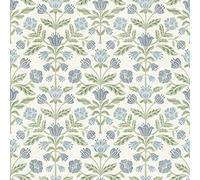 Arthouse Modern Floral Damask Blue/Green Paste The Wall Washable Wallpaper - 10M X 0.5M - Green, Blue Floral Pattern, Damask Detailing, Modern Interiors Glue Adheisive/Paste The Panel/Wall