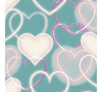 Arthouse Neon Heart Purple& Teal Wallpaper E100237Ah