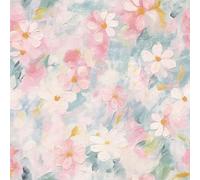 Oil Paint Floral Wallpaper Pink