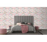 Oil Paint Floral Wallpaper Pink