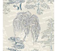 Arthouse Wallpaper Oriental Garden – With Trees – Soft Blue