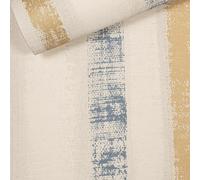 Arthouse Painted Stripe Navy Blue Metallic Gold Textured Wallpaper